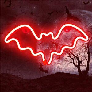 Halloween Bat Neon Sign Decoration LED Light Wall Decor Lamp Party Bar Decor NEW